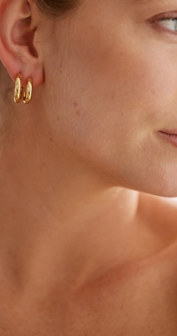 Hailey Hoop Earrings 2 Pack - Gold