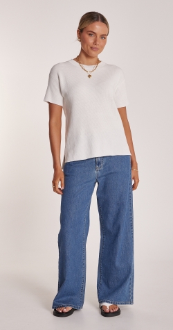 Jasper Knitted Tee - White