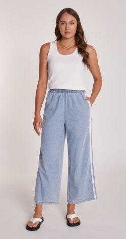 Tessa Cropped Denim Pant - Blue