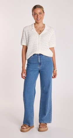 Sunny Crochet Shirt - Ivory