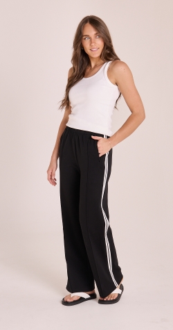 PRE-ORDER Noah Wide Pant - Black Stripe