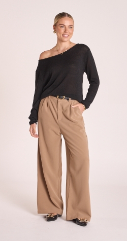 Indi Long Sleeve Top - Black 