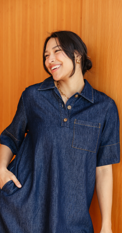 Arlo Denim Shirt Dress - Dark Blue
