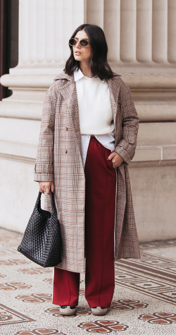 Sawyer Trench Coat - Cocoa Check