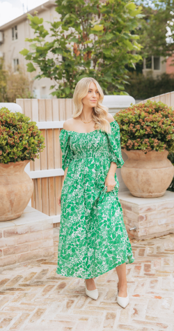 Harper Dress - Green Floral