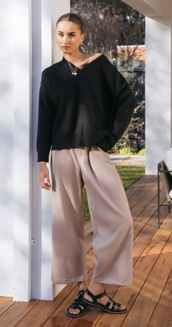 Carmen Cropped Pant - Taupe
