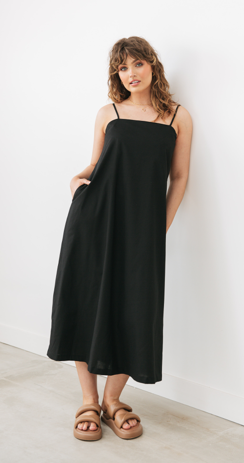 Floaty linen dress store