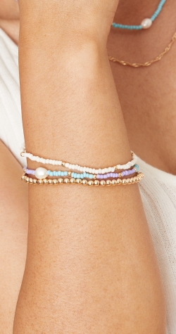 Bora Bora Bracelet Set – Purple, Teal & Gold