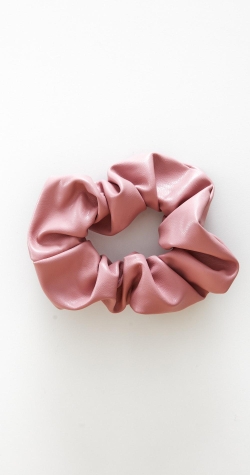 Piper Leather Scrunchie - Pink