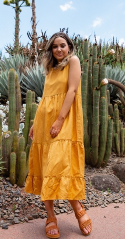 Neha Dress - Mustard